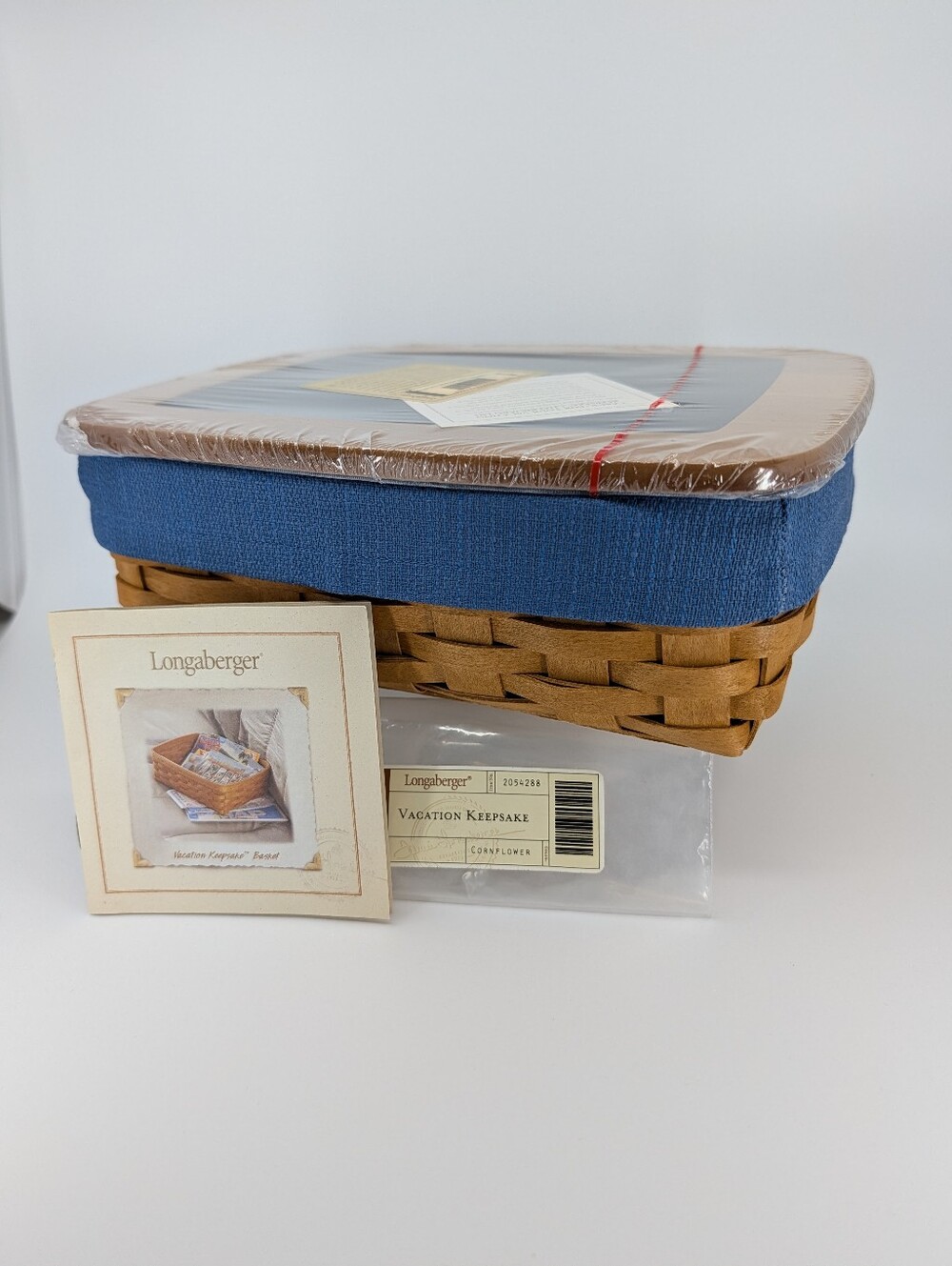 Longaberger 2003 Vacation Keepsake Basket/ Protector/ New Chalkboard Lid & Liner